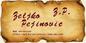 Željko Pejinović vizit kartica